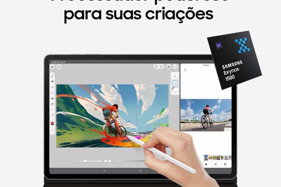 Tablet Samsung Galaxy Tab S10 FE, 128GB, 8GB RAM, Tela Imersiva de 10.9" 90Hz, Camera Traseira de 13MP, Câmera Frontal de 12MP Ultra Wide, Wifi 6, IP68, Android 15
