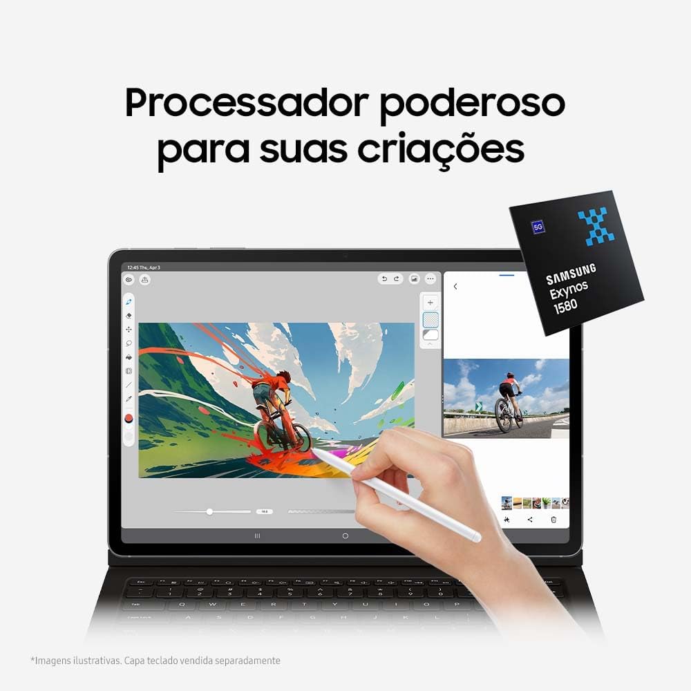 Tablet Samsung Galaxy Tab S10 FE, 128GB, 8GB RAM, Tela Imersiva de 10.9" 90Hz, Camera Traseira de 13MP, Câmera Frontal de 12MP Ultra Wide, Wifi 6, IP68, Android 15